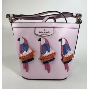 Kate Spade New York Parrot Pippa Flock Party Leather Purse Pink NWOT WKRU6840